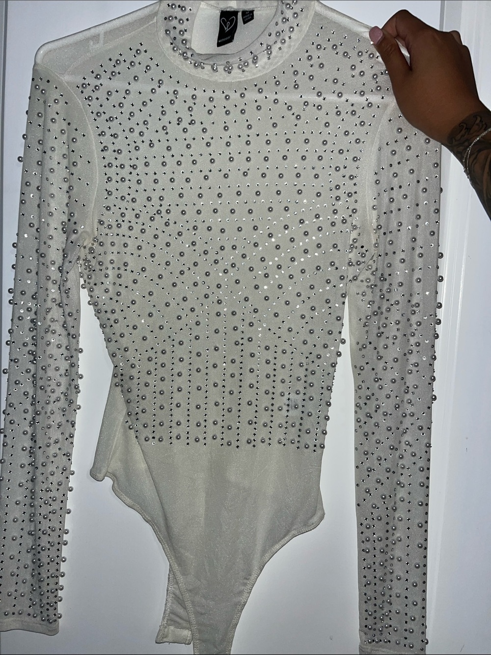 Sheer Pearl and Sparkly one piece